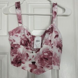 New Windsor Pink Floral Crop Top